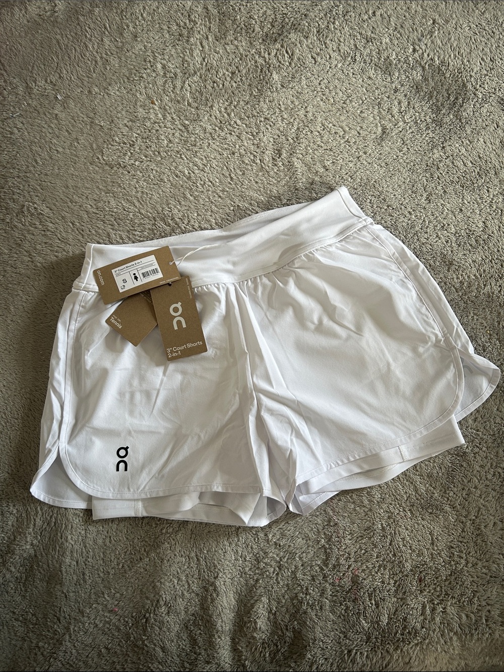 On Running White Women's 2-in-1 Athletic Shorts